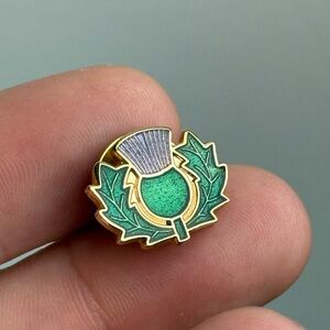 Vintage Scotland Scottish Thistle Plant Lapel Button Pin